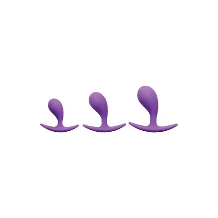 XR Brands Booty Poppers Silicone Training Set 3 Sizes Black