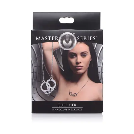 Master Series Cuff Her Necklace - Zinc Alloy Handcuff Pendant, Silver