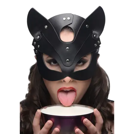 XR Brands Naughty Kitty Veganska Mačija Maska Podesiva Crna