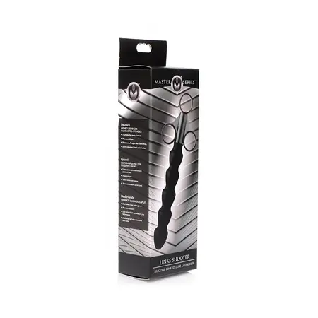 XR Brands Silikonski XL aplikator za lubrikant sa pet petlji - Crni