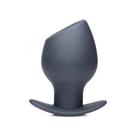 XR Brands Ass Goblet Silicone Hollow Plug Small - Ribbed, Ergonomic Base