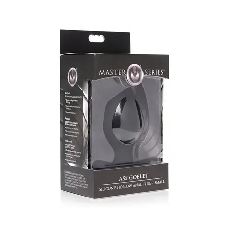 XR Brands Ass Goblet Silicone Hollow Plug Small - Ribbed, Ergonomic Base