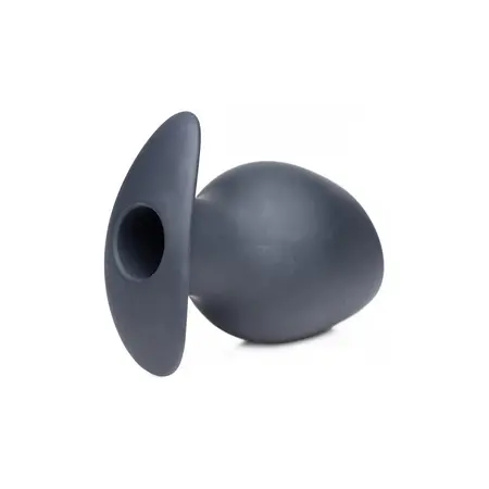 XR Brands Ass Goblet Silicone Hollow Plug Small - Ribbed, Ergonomic Base
