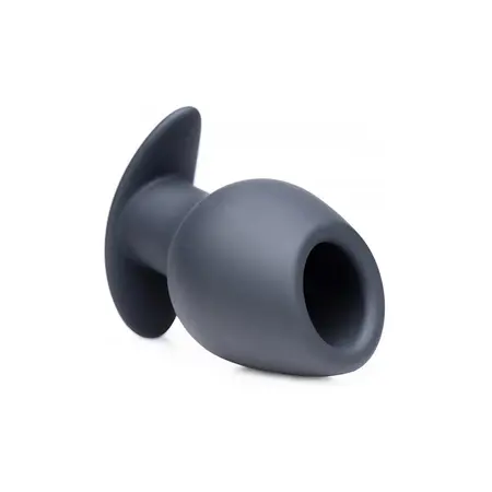 XR Brands Ass Goblet Silicone Hollow Plug Small - Ribbed, Ergonomic Base