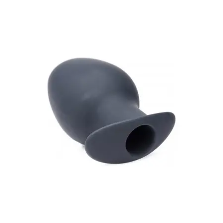 XR Brands Ass Goblet Silicone Hollow Plug Large - Ergonomic Black Model