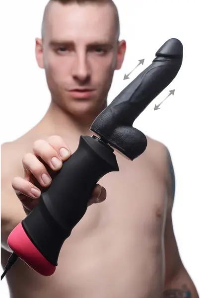 XR Brands Mega Pounder Handheld Thrusting Machine Black Silicone Set