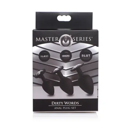 XR Brands Dirty Words Silikonski set čepova - 3 veličine, Suženi oblik