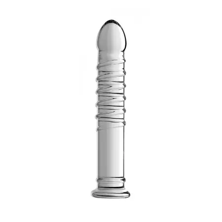 XR Brands Behemoth rebrasti XL stakleni intimni uređaj 25 cm, providan