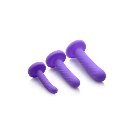 Tri-Play Silicone 3-Piece Set Purple - Flexible Suction Base Kit