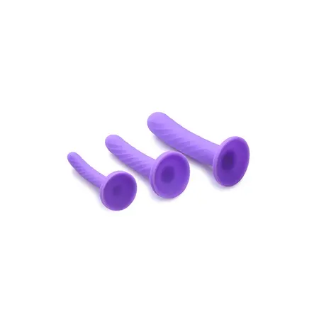 Tri-Play Silicone 3-Piece Set Purple - Flexible Suction Base Kit