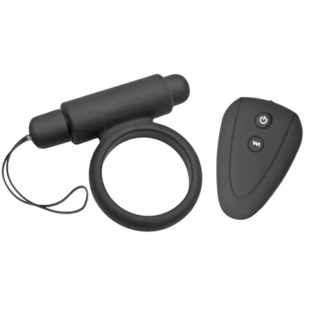 Incite Vibrating Silicone Ring with Remote, Waterproof, Black