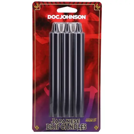 Doc Johnson Japanese Drip Candles Black 3-Pack Decorative Set