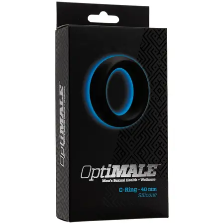 Doc Johnson OptiMALE Silikonski Prsten 40mm Crni Fleksibilna Potporna Traka