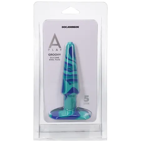 A-Play Groovy silikonski čep Okean 12 cm - Višebojni, sužena baza
