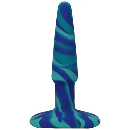 A-Play Groovy Silicone Anal Plug 10cm Ocean - Multi-Color, Health-Grade