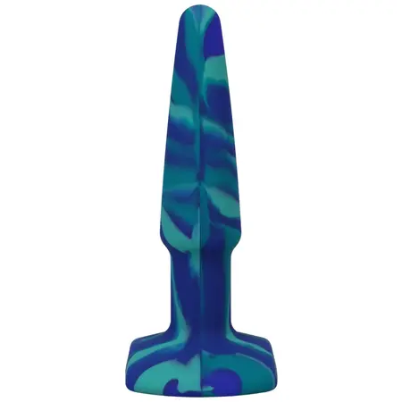 A-Play Groovy Silicone Anal Plug 10cm Ocean - Multi-Color, Health-Grade