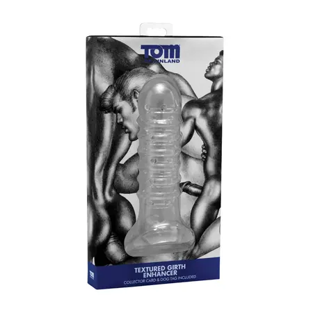 Tom of Finland teksturirani produžni rukav Silikon Crni 16cm