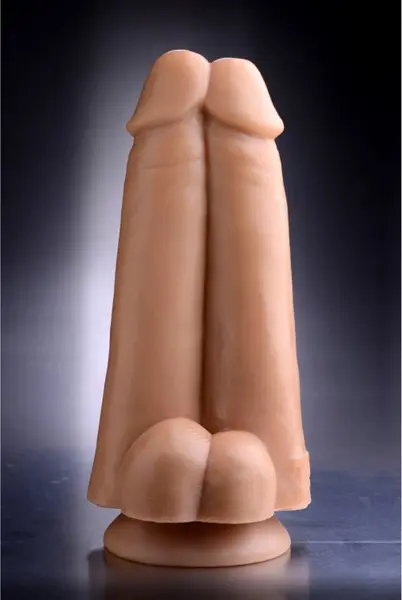 Tom of Finland Intimate Dual Shaft Model, Suction Base, Black, 26 cm