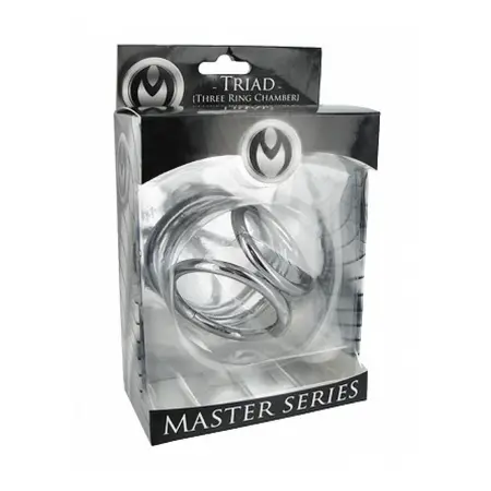Master Series Triad Chamber Metal Chastity System Medium Size