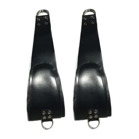 BlueBoys Leather Sling Loops Foot Support Set - Blue, Adjustable, Metal Rings