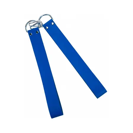 BlueBoys Leather Sling Loops Foot Support Set - Blue, Adjustable, Metal Rings