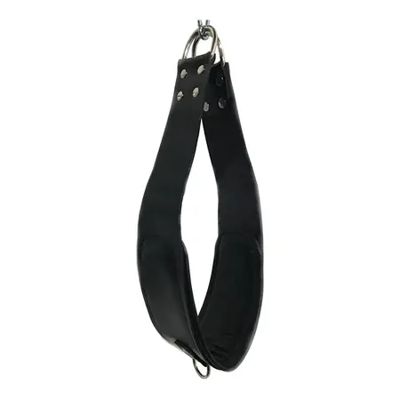 BDSM Kožne Potporne Petlje 60cm, Podstavljene, Podesive, Crne, Metalni D-Prstenovi
