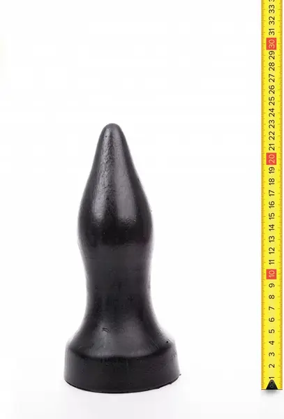 Hung System Patrol Model 23 cm Black Anal Plug with Suction Base