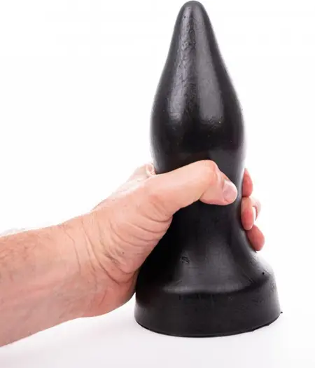 Hung System Patrol Model 23 cm Black Anal Plug with Suction Base