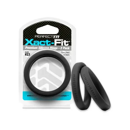Perfect Fit Xact-Fit #23 Comfort prstenovi 2-pack, ultra mekani silikon, crni