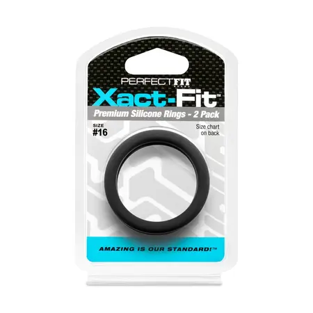Perfect Fit Xact-Fit #16 precizni 2-prsten set, mekani silikon, crni