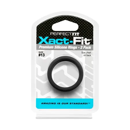 Perfect Fit Xact-Fit #13 precizni set prstenova, 2-pack, mekani crni silikon