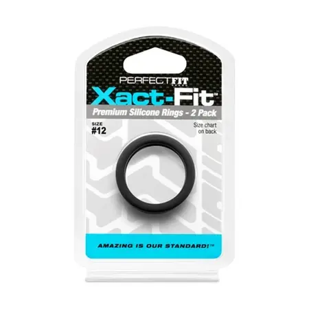 Perfect Fit Xact-Fit #12 silikonski set prstenova 2-pack, crni, 2.2 cm ID