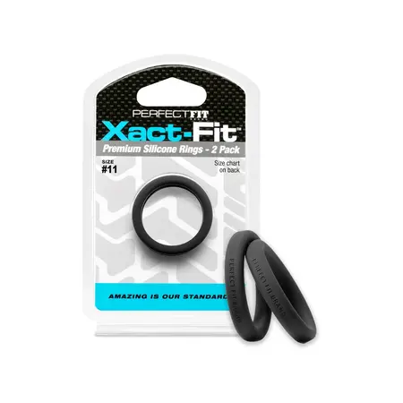 Perfect Fit Xact-Fit #11 podesivi silikonski prsten 2-pack crni