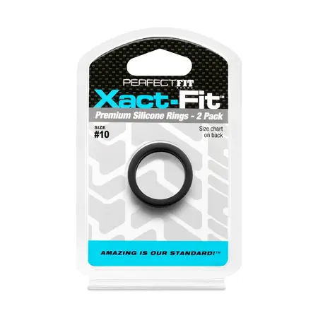 Perfect Fit Xact-Fit #10 precizni prsten 2-pack, mekani silikon, crni