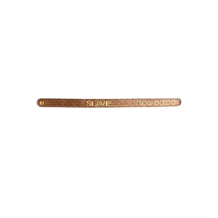 The Subjection Quilted Adjustable Collar with Gold Letter Accent