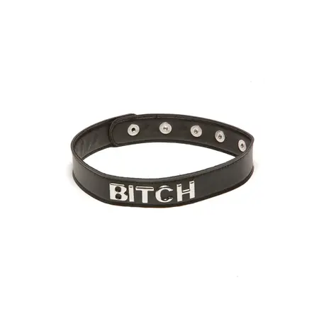 Sportsheets Adjustable Vegan Leather Letter Collar Black