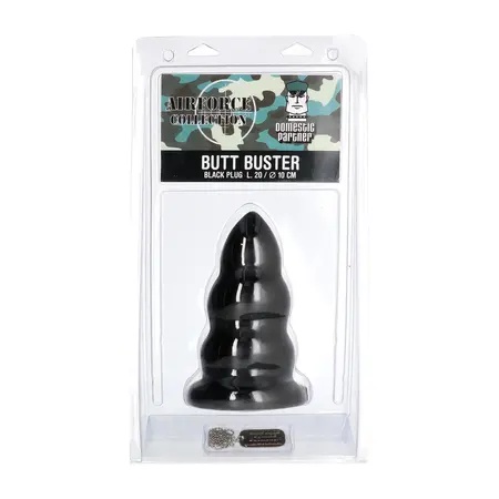 Domestic Partner Butt Buster crni 3-stepeni analni čep od meke gume XL