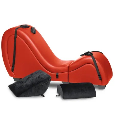 XR Brands Kinky Chaise Red - Modular Lounge with Support Pillows