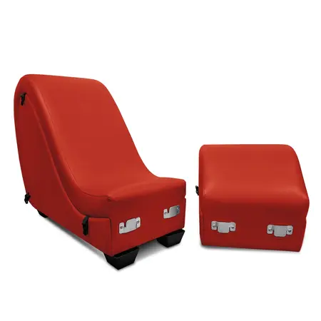 XR Brands Kinky Chaise Red - Modular Lounge with Support Pillows