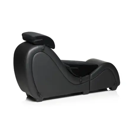 XR Brands Kinky crna intimna ležaljka sa potpornim jastucima