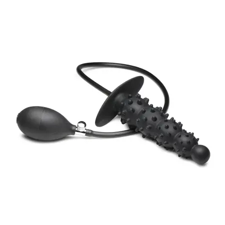 XR Brands Ass Puffer Nubbed Inflatable Silicone Plug Crni