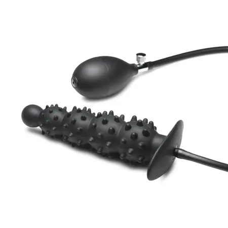 XR Brands Ass Puffer Nubbed Inflatable Silicone Plug Crni