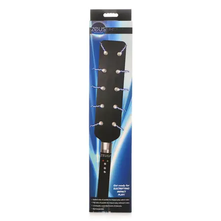 E-Stim Spiked Paddle Crni - Elektroprovodni Udarni Alat, PU Koža