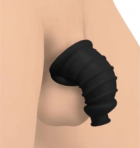 Dark Chamber Silicone Chastity Cage Flexible Anatomical Black