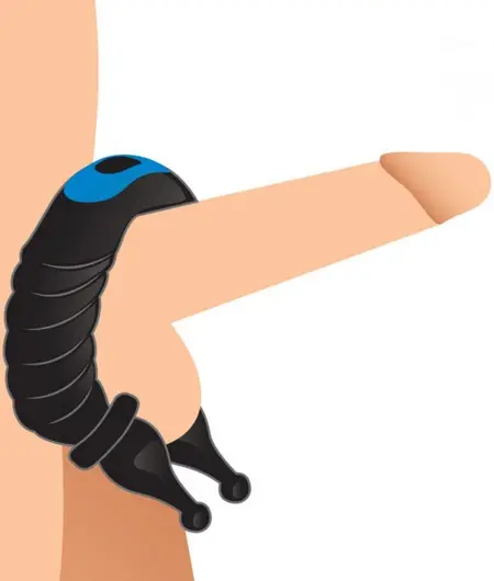 Cobra Dual Stimulation Silicone Ring with 10 Vibration Modes, Black