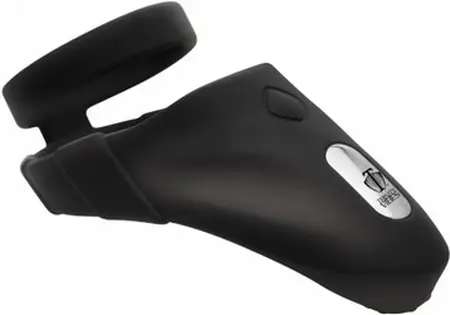 XR Brands Master Series Silicone Ring with Vibrating Base Black