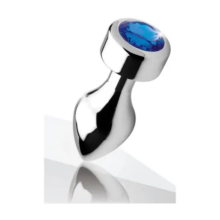 Satisfyer Blue Gemstone Aluminum Intimate Plug Medium Weighted Base