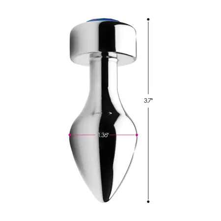 Satisfyer Blue Gemstone Aluminum Intimate Plug Medium Weighted Base