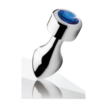 Satisfyer Weighted Base Aluminum Plug Large Blue Gemstone Finish