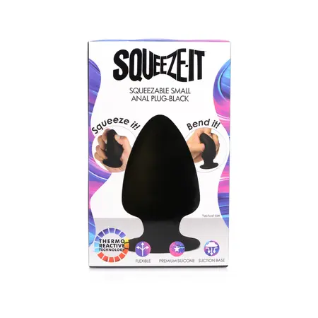 XR Brands Squeezable Intimate Plug Small Thermo-Reactive Black